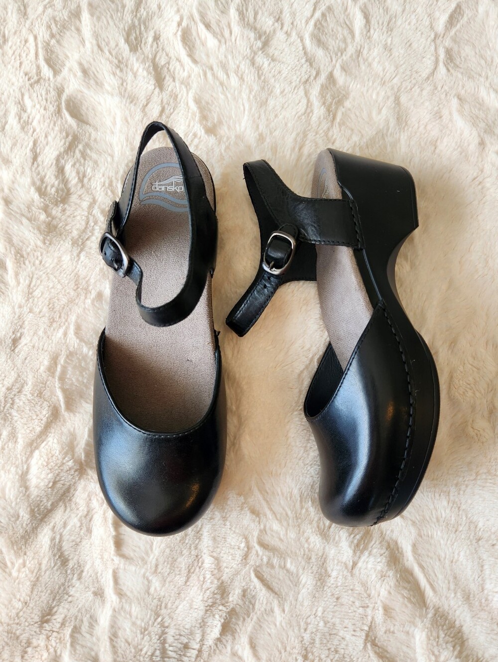 Dansko Sam Mary Jane Clog Sandals Women Size 39, US 8.5-9 Black, Like New
